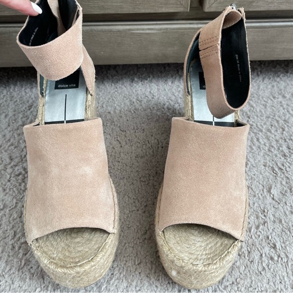 Dolce Vita Shoes - Dolce Vita Blush Suede Straw Wedge | Espadrille | Size: 10